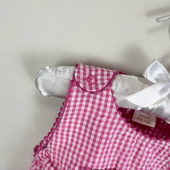 Vintage OshKosh B'gosh Pink Plaid Bunny Romper 18 Months - Picture 3 of 8